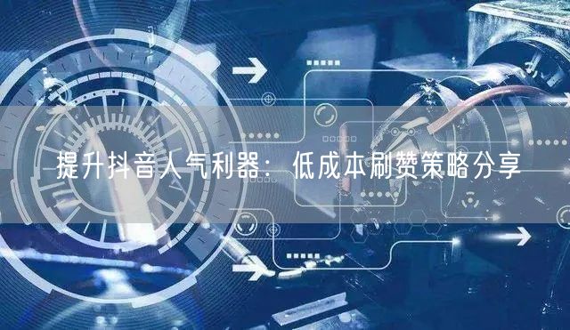 提升抖音人气利器：低成本刷赞策略分享