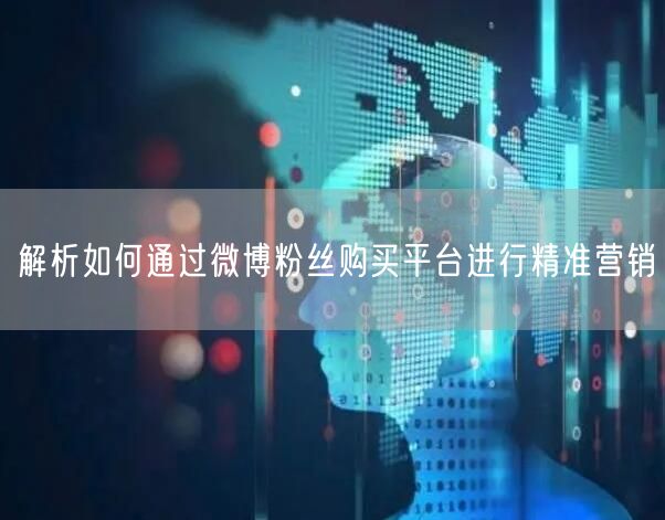 解析如何通过微博粉丝购买平台进行精准营销