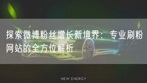 探索微博粉丝增长新境界：专业刷粉网站的全方位解析