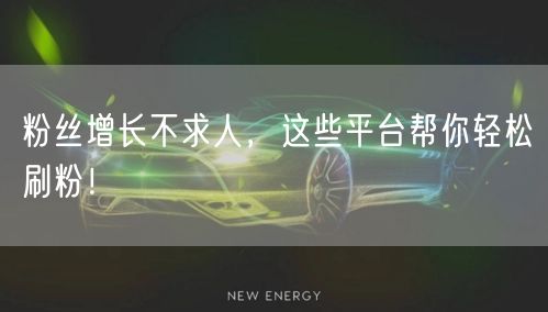 粉丝增长不求人，这些平台帮你轻松刷粉！
