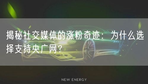揭秘社交媒体的涨粉奇迹:为什么选择支持央广网?