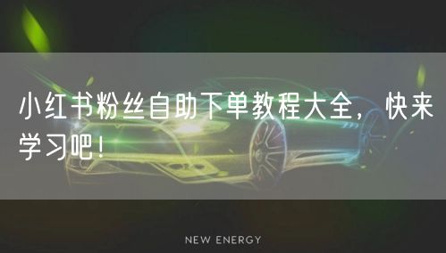 小红书粉丝自助下单教程大全,快来学习吧!