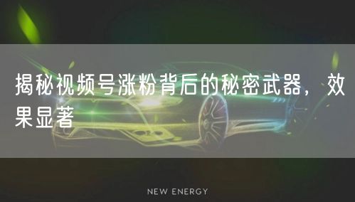 揭秘视频号涨粉背后的秘密武器,效果显著