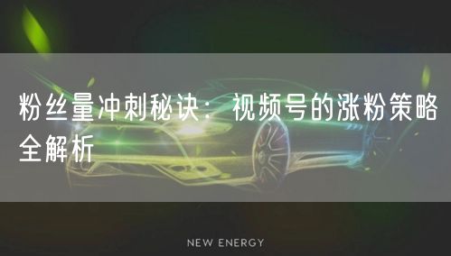 粉丝量冲刺秘诀:视频号的涨粉策略全解析