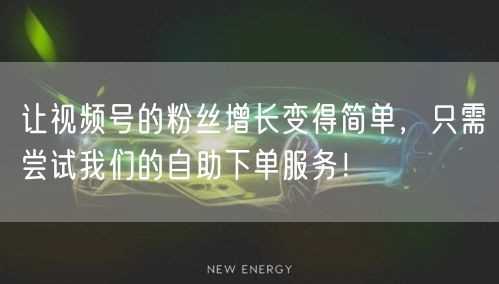 让视频号的粉丝增长变得简单，只需尝试我们的自助下单服务！