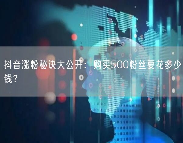 抖音涨粉秘诀大公开:购买500粉丝要花多少钱?
