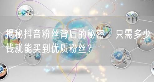 揭秘抖音粉丝背后的秘密：只需多少钱就能买到优质粉丝？