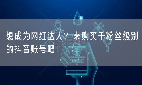 想成为网红达人?来购买千粉丝级别的抖音账号吧!