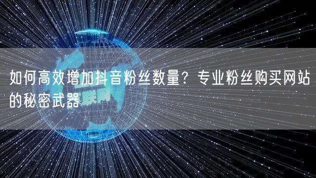 如何高效增加抖音粉丝数量？专业粉丝购买网站的秘密武器