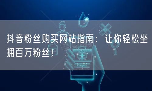 抖音粉丝购买网站指南:让你轻松坐拥百万粉丝!