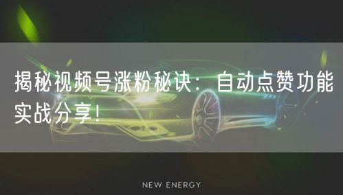 揭秘视频号涨粉秘诀：自动点赞功能实战分享！
