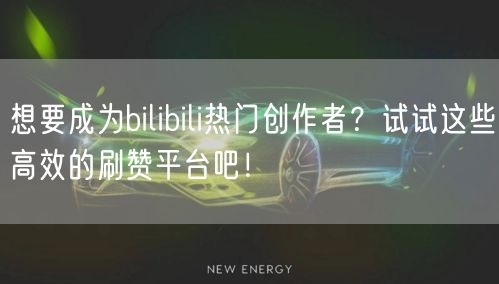 想要成为bilibili热门创作者？试试这些高效的刷赞平台吧！