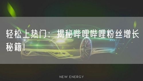 轻松上热门：揭秘哔哩哔哩粉丝增长秘籍！