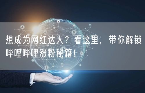 想成为网红达人？看这里，带你解锁哔哩哔哩涨粉秘籍！