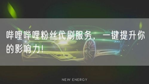 哔哩哔哩粉丝代刷服务,一键提升你的影响力!