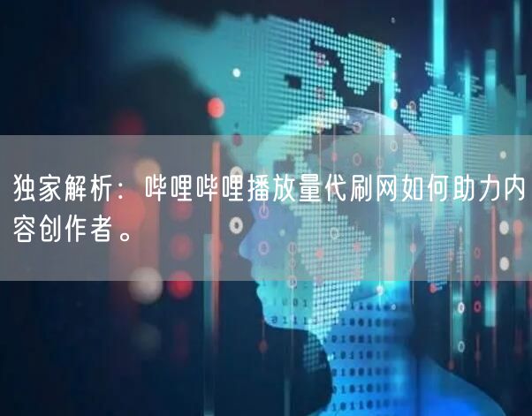 独家解析:哔哩哔哩播放量代刷网如何助力内容创作者。