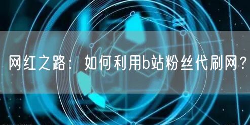 网红之路：如何利用b站粉丝代刷网？