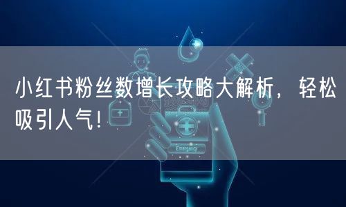 小红书粉丝数增长攻略大解析,轻松吸引人气!