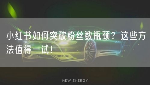 小红书如何突破粉丝数瓶颈?这些方法值得一试!