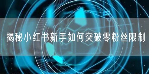 揭秘小红书新手如何突破零粉丝限制