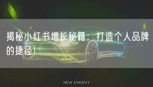 揭秘小红书增长秘籍:打造个人品牌的捷径!