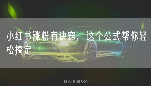 小红书涨粉有诀窍，这个公式帮你轻松搞定！