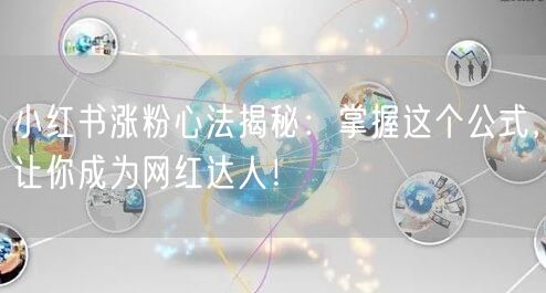 小红书涨粉心法揭秘:掌握这个公式,让你成为网红达人!