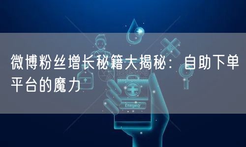 微博粉丝增长秘籍大揭秘:自助下单平台的魔力