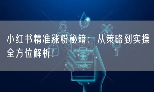 小红书精准涨粉秘籍:从策略到实操全方位解析!