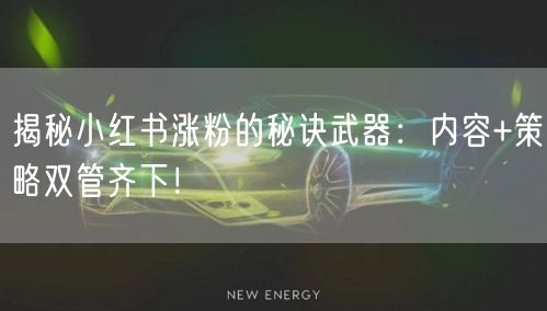 揭秘小红书涨粉的秘诀武器:内容+策略双管齐下!