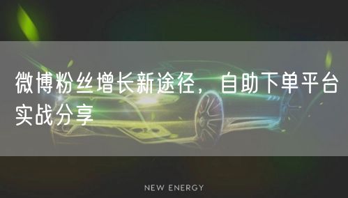 微博粉丝增长新途径,自助下单平台实战分享