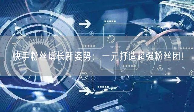 快手粉丝增长新姿势：一元打造超强粉丝团！