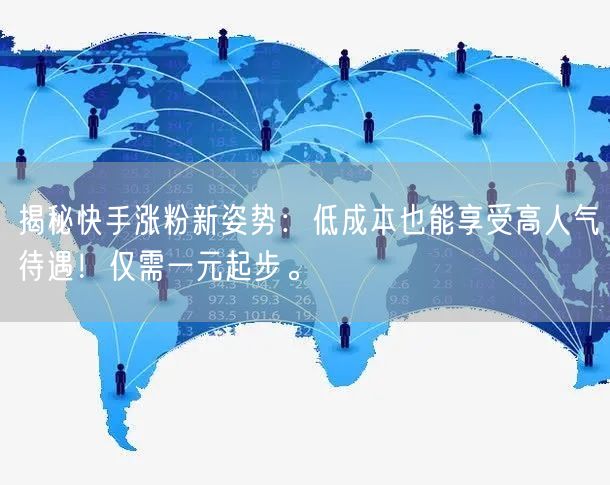 揭秘快手涨粉新姿势：低成本也能享受高人气待遇！仅需一元起步。