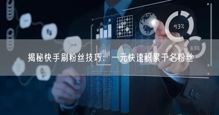 揭秘快手刷粉丝技巧：一元快速积累千名粉丝