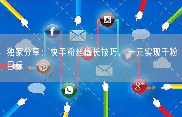 独家分享：快手粉丝增长技巧，一元实现千粉目标