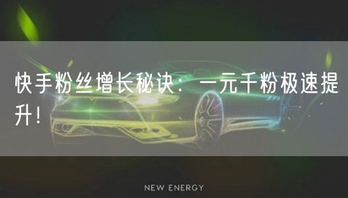 快手粉丝增长秘诀：一元千粉极速提升！