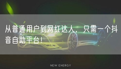 从普通用户到网红达人,只需一个抖音自助平台!