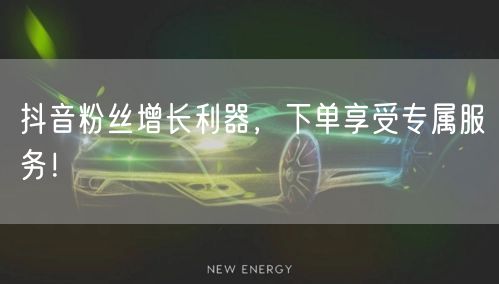 抖音粉丝增长利器,下单享受专属服务!