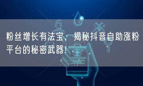 粉丝增长有法宝,揭秘抖音自助涨粉平台的秘密武器!