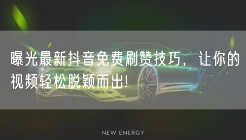 曝光最新抖音免费刷赞技巧,让你的视频轻松脱颖而出!