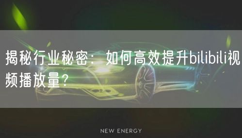 揭秘行业秘密：如何高效提升bilibili视频播放量？