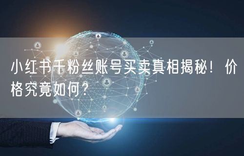 小红书千粉丝账号买卖真相揭秘!价格究竟如何?