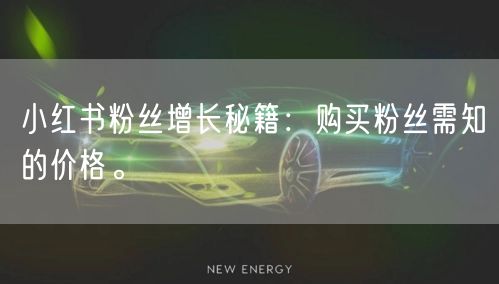 小红书粉丝增长秘籍:购买粉丝需知的价格。