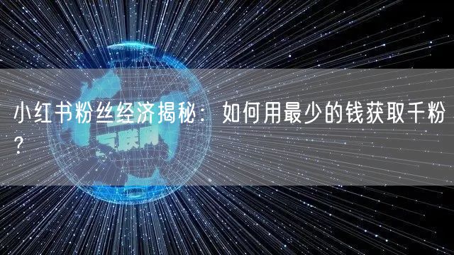 小红书粉丝经济揭秘:如何用最少的钱获取千粉?