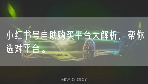 小红书号自助购买平台大解析,帮你选对平台。