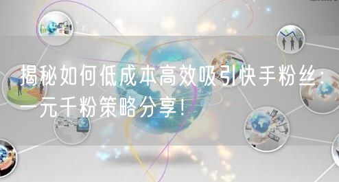 揭秘如何低成本高效吸引快手粉丝:一元千粉策略分享!