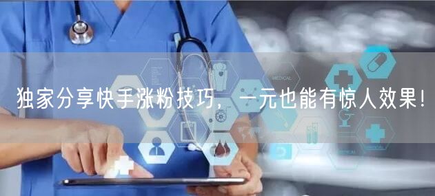 独家分享快手涨粉技巧,一元也能有惊人效果!