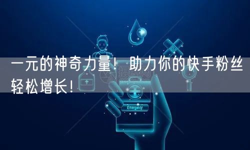 一元的神奇力量!助力你的快手粉丝轻松增长!