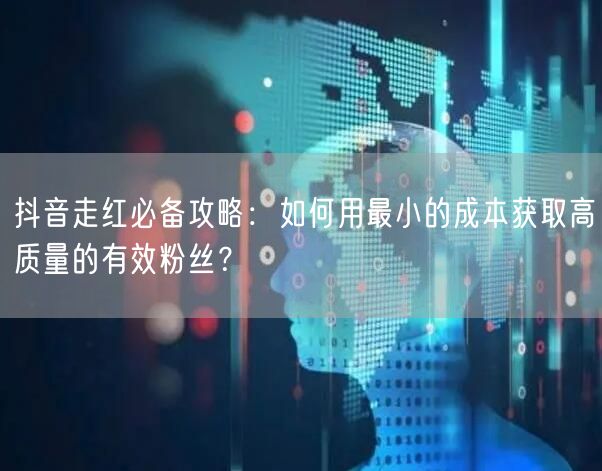 抖音走红必备攻略:如何用最小的成本获取高质量的有效粉丝?