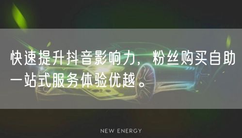 快速提升抖音影响力，粉丝购买自助一站式服务体验优越。